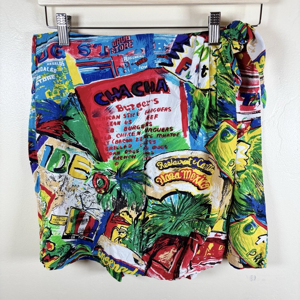 Vintage 90's RARE JAMS WORLD Ensenada Mexico Theme Skirt Skort Women's 30" Waist